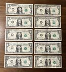 (Lot Of 10) $1 Dollar Fancy Low Serial Number Star Notes - Tough Bills!
