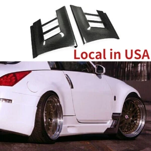 For Nissan 350Z Z33 Carbon Fiber Front Fender Addon Flow Vent Duct Mudguards - Picture 1 of 9