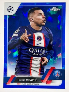 2022-23 Topps Chrome UEFA Sapphire Kylian Mbappe PSG - Picture 1 of 2