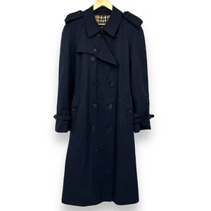 Vintage Burberrys Of London Trenchcoat Gr. 40 lang dunkelblau Gürtel Taschen - Bild 1 von 19