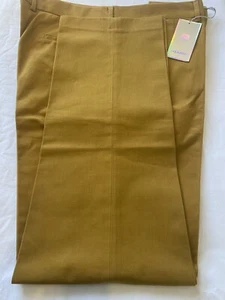 CHINOS MENS MUSTARD FLAT FRONT TROUSERS NEW, SIZE 50 - Picture 1 of 7
