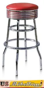 BS-29 Red Bel Air Barhocker Diner Theke Bar Stuhl Fifties Amerika Style USA - Bild 1 von 6