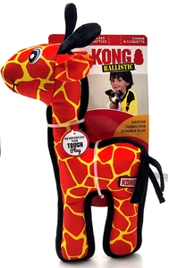 KONG Ballistic Giraffe Md/Lg Durable Squeaky Rattles Tug & Shake Dog Toy 13x6" - Picture 1 of 15
