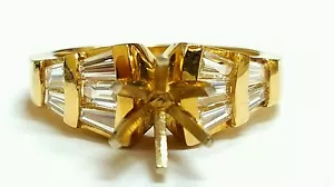 14K Gelbgold Halbfassung 1,00ct F Farbe SI1 Reinheit Diamant Verlobungsring - Bild 1 von 3