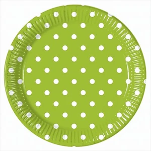 8 x Grüne Punkte Pappteller - Groß 23cm Neu & OVP - Bild 1 von 1
