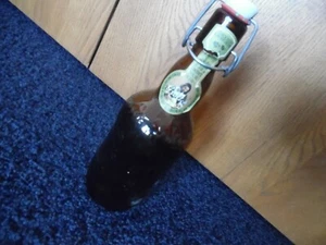 Vintage Grolsch Beer Bottle Amber Brown Glass Porcelain Flip Swing Top - Picture 1 of 4