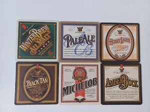(6) MICHELOB Beer Coasters Assorted Winter, Amber, Honey, Pale Ale, Black & Tan - Picture 1 of 12