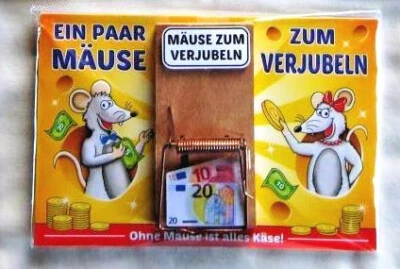 Geld verschenken lustig Geldgeschenk Mausefalle Geschenk Geburtstag Weihnachten - Bild 1 von 3