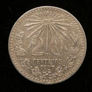 1927 Mexico 20 Centavos .720 Silver KM 438 - Picture 1 of 2