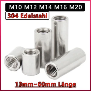 Gewindehülse Stange Stange Runder Stecker Mutter Lange M10 M12 M14 M16 M20 - Picture 1 of 55