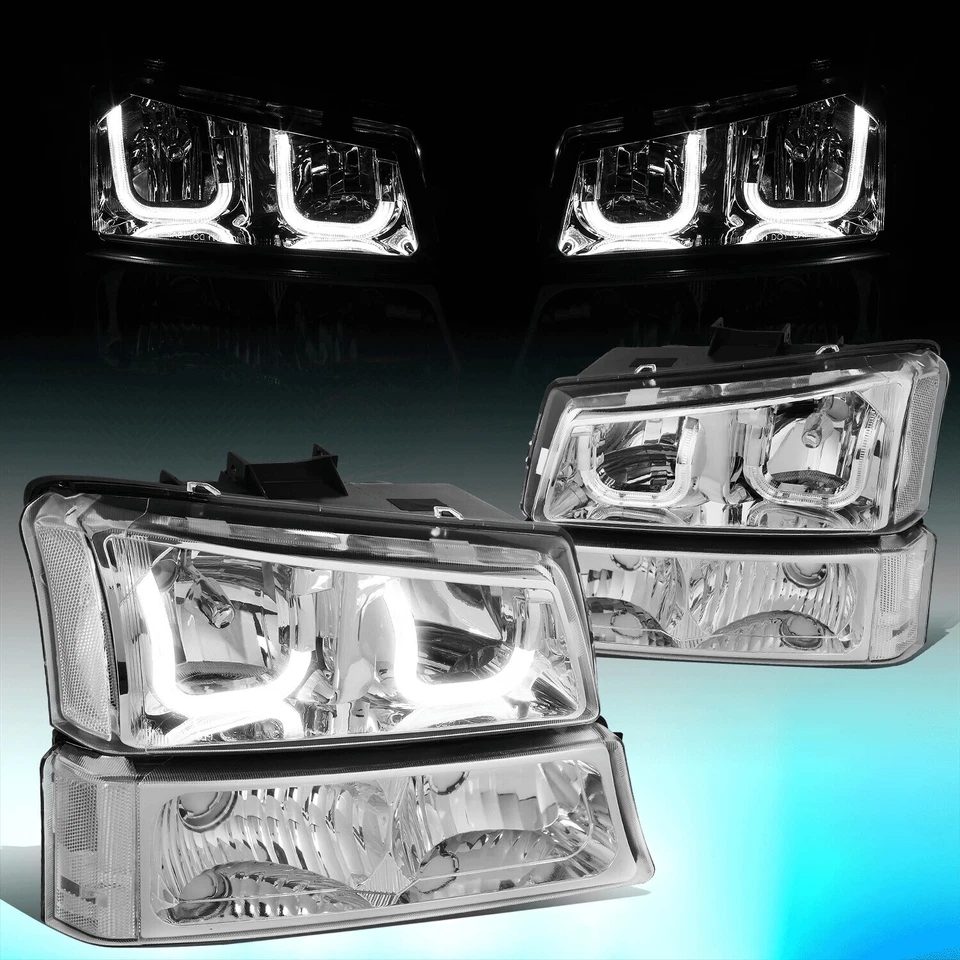 PARA CHEVY SILVERADO 2003-2007 DOBLE ESTILO J LED DRL BARRA FAROS PARACHOQUES LÁMPARAS Foto 1 de 4