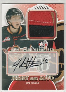 2012-13 ITG Heroes and Prospects Jersey Autographs Gold #MAJV Jake Virtanen /10
