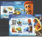 ST146 2015 GUINEA MARINE LIFE 105TH ANNIVERSARY JACQUES YVES COUSTEAU KB+BL MNH