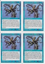 MTG: MERFOLK OF THE PEARL TRIDENT 5th Edition COMMON; played, Excellent x4