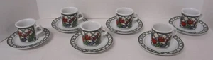 Dansk Nordic Garden Lattice Ribbon Demitasse 2 1/8" Cup Saucer 6 Sets - Picture 1 of 15