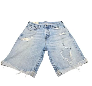 Hollister Jean Shorts Size 31 Light Blue Denim Ripped Shorts *Read Description* - Picture 1 of 22