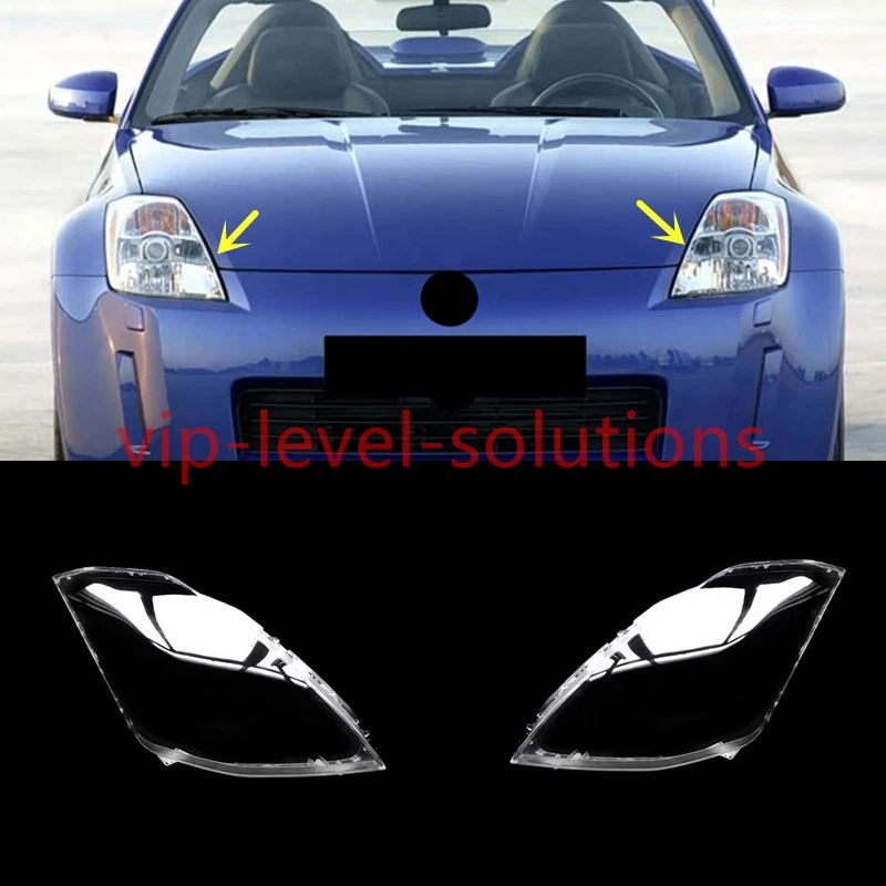 Un par de cubiertas transparentes para lentes de faros + pegamento sellador para Nissan 350Z 2003-2008 Foto 1 de 4