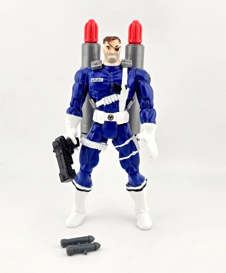 Marvel Spider-Man Animated Series Nick Fury Action Figure ToyBiz 1995 - Image 1 of 4