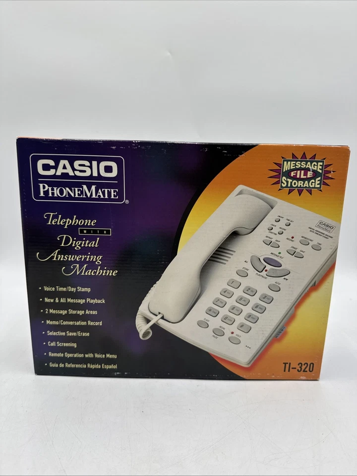 Casio PhoneMate TI-320 teléfono con cable contestador automático digital ¡Raro!  Nuevo Foto 1 de 4