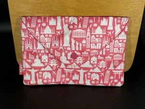 Piccola borsa cosmetica monumento al mondo rosa e bianca Ipsy 8"W x 5,25"H - Foto 1 di 3