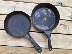 Skillet National No 70 Carbon Steel Cold Handle 9" & 6" Cowboy Skillet - Picture 1 of 9