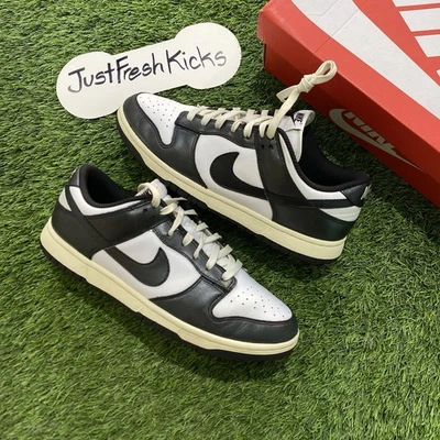 Nike Dunk Low Vintage Panda (Women's) FQ8899-100 PRE-OWNED Size 11.5W 10 Men's - Image 1 of 4