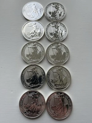 10 x 2019 1 oz Silver Britannia Coins Royal Mint - Image 1 of 2