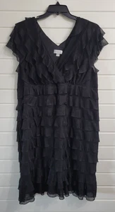 Women's Plus 22/24 Black Layered Lace Sleeveless Flapper Dress The Avenue - Picture 1 of 7