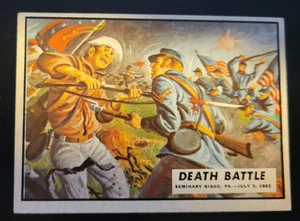 1962 TOPPS CIVIL WAR NEWS-#47 DEATH BATTLE-SEMINARY RIDGE, JULY, 1863-NO CREASES - Picture 1 of 2