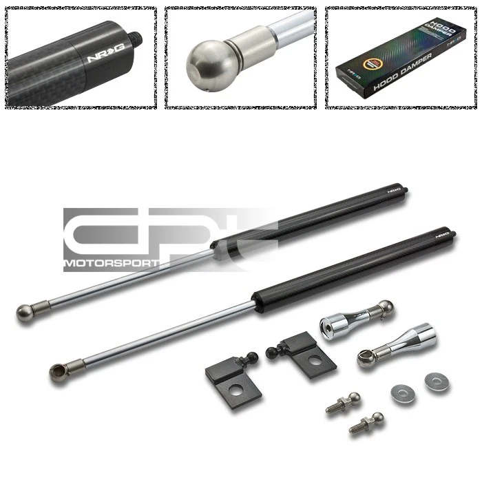Amortiguador de capó de acero inoxidable pulido Nrg fibra de carbono Fit 89-94 Nissan 240Sx S13 Foto 1 de 1