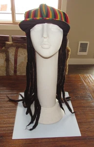Jamaica Dreadlocks Dread Wig Visor Cap Hat Rastafari Costume Reggae RASTA CAP - Picture 1 of 5