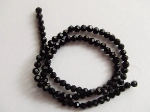 93pz/filo  perline in vetro  4mm colore nero bijoux - Foto 1 di 1