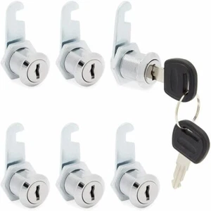 6 Pack Cabinet Cam Lock Set 3/4" Cylinder Replacement Lock for Mailbox Drawers - Picture 1 of 10