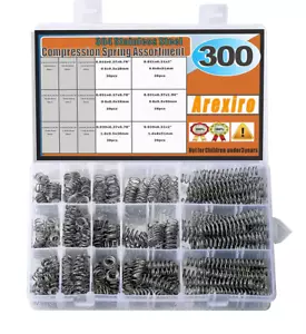 Kit surtido de resortes de compresión pequeños 300 piezas, acero inoxidable 304, tamaño 15 Reino Unido - Imagen 1 de 6