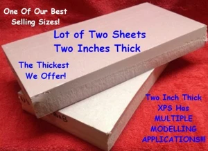 XPS Foam 2" Thick LOT of 2 SHEETS FoamBoard Modeling Diorama Gaming Terrain 8802 - Picture 1 of 12