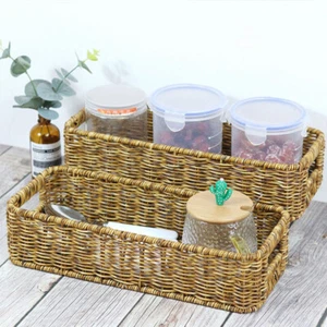 Seasoning Jar Storage Box Wicker Basket Organizer for Utensils Kitchen Baskets - Picture 1 of 12