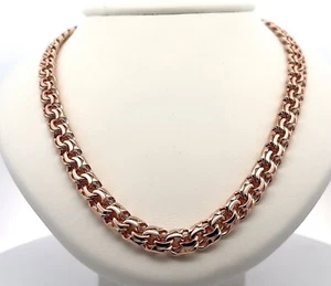 8mm width handmade 18k solid Gold Bismark Garibaldi chain Necklace For Men Chain - Picture 1 of 7