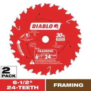DIABLO 6-1/2 pollici x Lama circolare per seghetto per legno con telaio a 24 denti (confezione da 2) - Foto 1 di 5