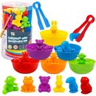 Counting Animal Matching Games Color Sorting Toys with Bowls Preschool Learni...