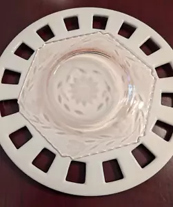 Pale Pink Depression Fostoria Vintage Salad Glass Etched 8 1/2" W Sandwich Plate - Picture 1 of 7