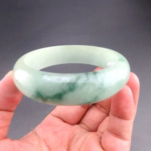 59mm Certified Grade "A" Natural Green Jadeite Jade Gems Bangle bracelet  V153 - Picture 1 of 8