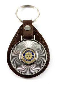 Rotary International Leder (braun) Schlüsselanhänger | 3 3/4" x 1 7/8" | Neu - Bild 1 von 2