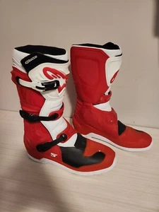 Alpinestars Tech 3 Red and White MX Off Road Boots Men's Size 16 - Picture 1 of 10