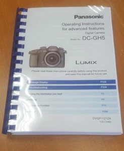 PANASONIC DC-GH5 FULL USER MANUAL GUIDE INSTRUCTIONS PRINTED 348 PAGES A5 - Picture 1 of 1