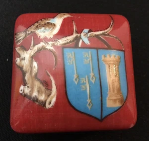 Limoges France Hostel Dieu de Braune 1443 Square Bird Trinket Box - Picture 1 of 7
