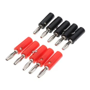 10x praktische Kunststoff versilbert Stecker Audio Bananenstecker 4mm - Afbeelding 1 van 6