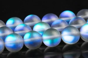 Matte Black Rainbow Mystic Aura Quartz Beads Round Loose Beads 6/8/10/12MM - Picture 1 of 12