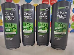NEW 4-pack Dove Men+Care, Body and Face Wash Extra Fresh Micromoisture 18 oz Ea.