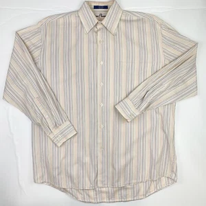 Camisa para hombre Alan Flusser L a rayas con botones multicolor 100 % algodón - Imagen 1 de 11