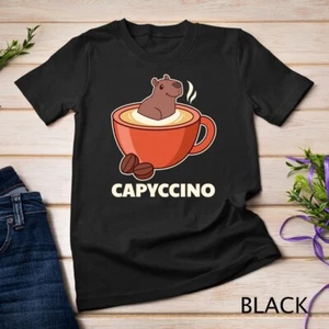 Capyccino - Linda Capibara en Capuchino Para Amante del Café Camiseta Unisex - Imagen 1 de 15